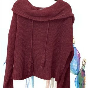 Xhilaration hooded sweater with tassels